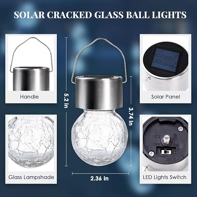 Solpex 12 Pack Hanging Solar Lights Outdoor, Solar Outdoor Lights Decorative - Image 7