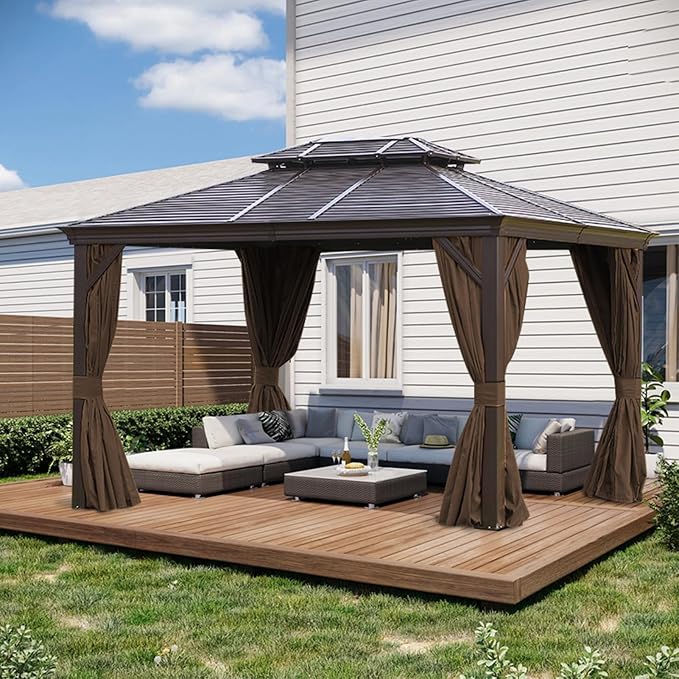 slashome 10'x10' Gazebo Curtains Outdoor Waterproof, Sidewalls - Image 6