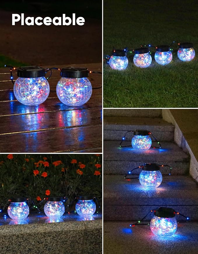 PARTPHONER Solar Lights Outdoor Waterproof 12-Pack, Solar Powered Hanging - Image 7