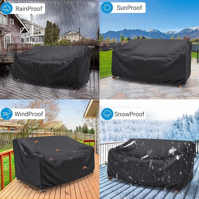Mrrihand Heavy Duty Patio Sofa Cover Waterproof, 3-Seater Outdoor Sofa Loveseat - Image 6
