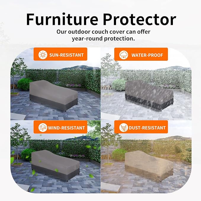 Easy-Going Waterproof Outdoor Chaise Lounge Cover, Heavy Duty Patio Lounge - Image 5