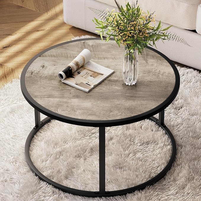 SAYGOER Small Round Coffee Table, Modern Coffee Tables by Saygoer