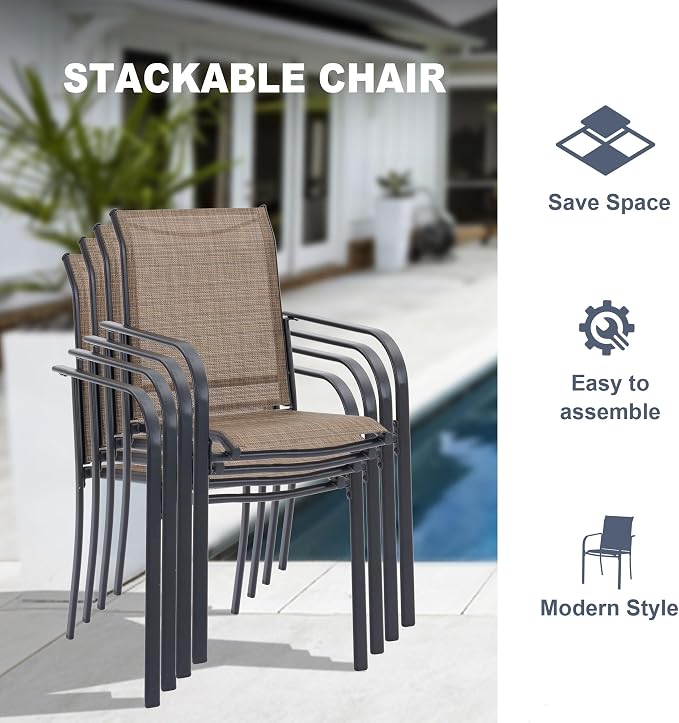 VICLLAX 7 Pieces Patio Outdoor Dining Set - Image 6