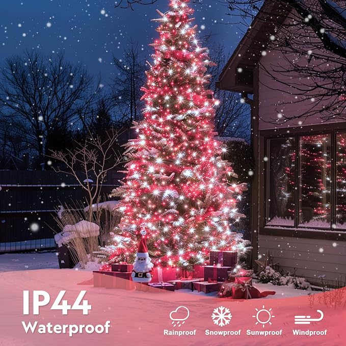 JMEXSUSS 132ft Red and White Christmas Lights Outdoor - Image 4