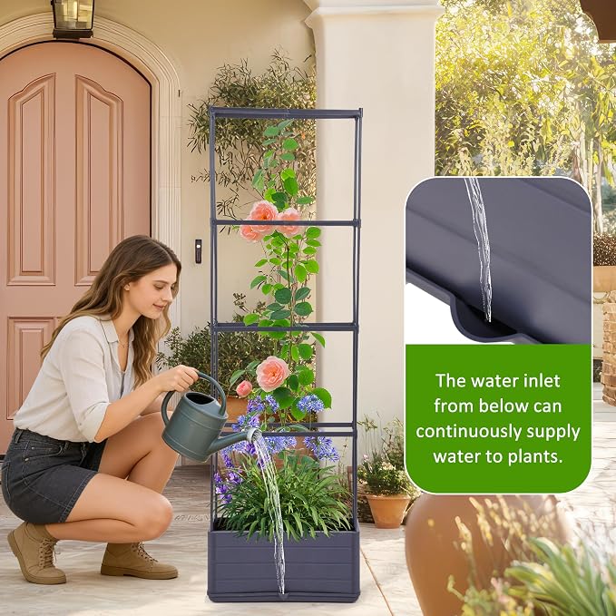 GENMOUS 2 Pack Rectangle 4 Tier Tomato Planter, Raised Garden Bed Tall 45'' - Image 7