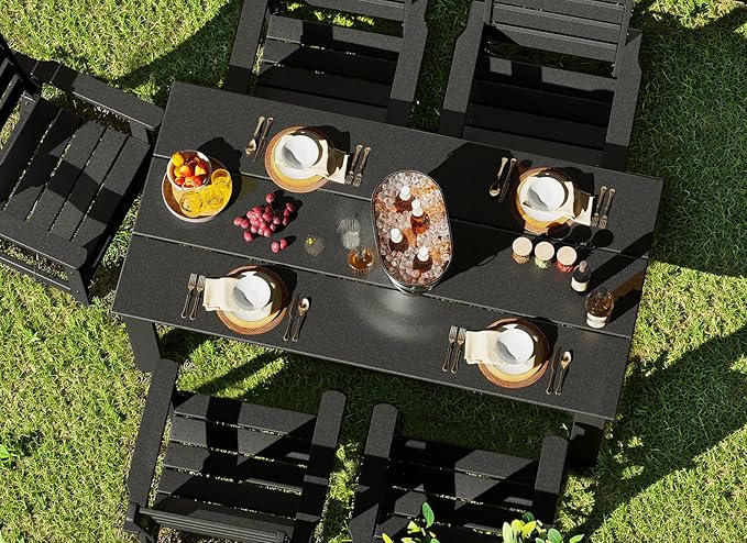 GREENVINES Outdoor Dining Table | 67’’ | HDPE | Rectangle Tables - Image 5