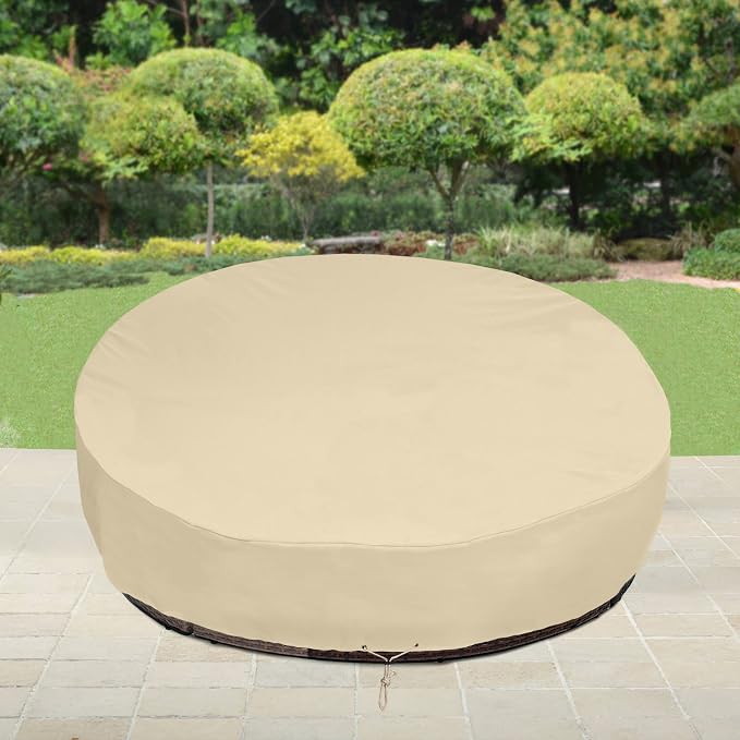 SunPatio Outdoor Daybed Cover, Heavy Duty Waterproof Round Canopy Sofa Bed Cover - Image 7