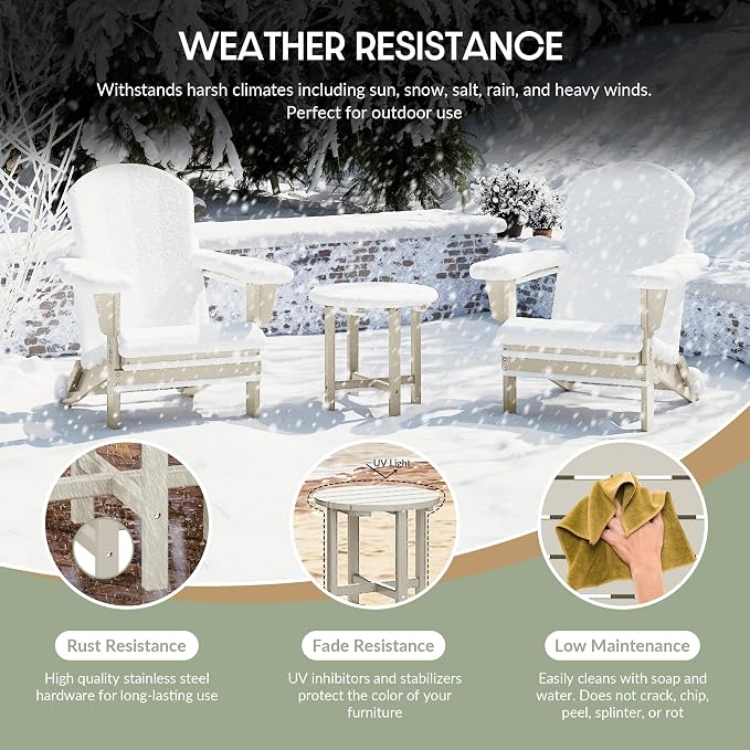 WestinTrends Dylan Adirondack Round Outdoor Side Table - Image 5