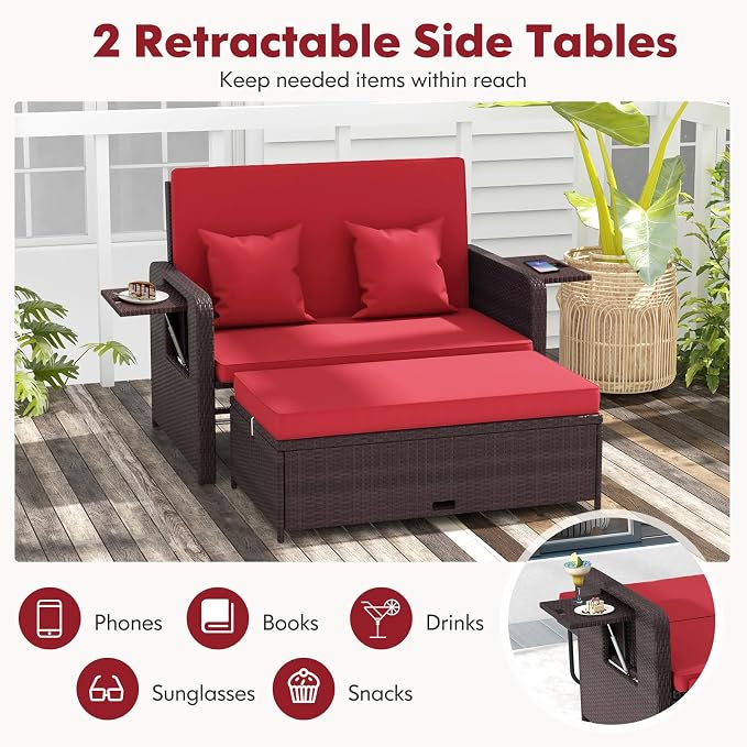 RELAX4LIFE Wicker Patio Outdoor Daybed - Image 5