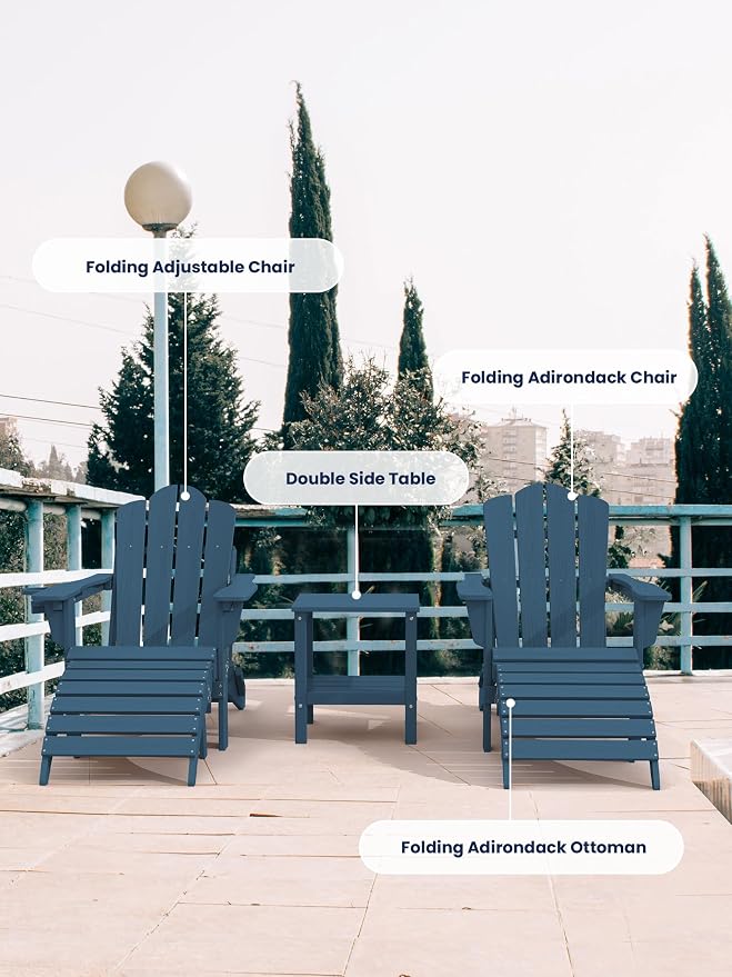 KINGYES Folding Adirondack Ottoman - Image 6