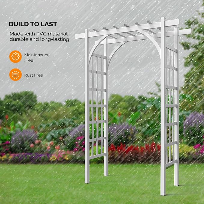 VINGLI Garden Arbor, PVC Wedding Arch - Image 4