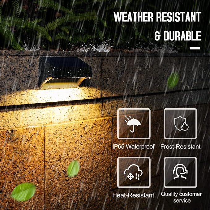 Aulanto 12 Pack Solar Fence Lights, IP65 Waterproof Outdoor Lights - Image 8