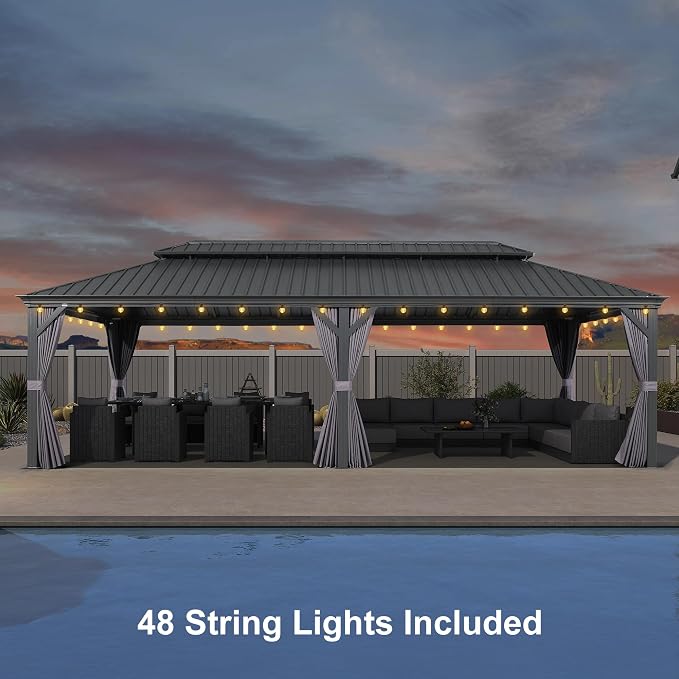 PURPLE LEAF 14' X 28' Hardtop Gazebo - Image 2