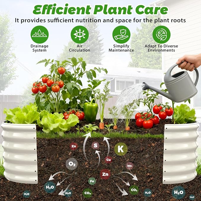 17" Tall Outdoor Garden Raised Garden Bed Kits, 5ft X 2ft Oval, 0.8MM Thick - Image 3
