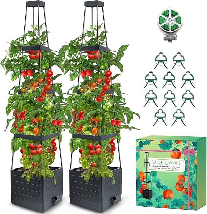 2-Pack Tomato Planter with Trellis, Tomato Cages by MQHUAYU