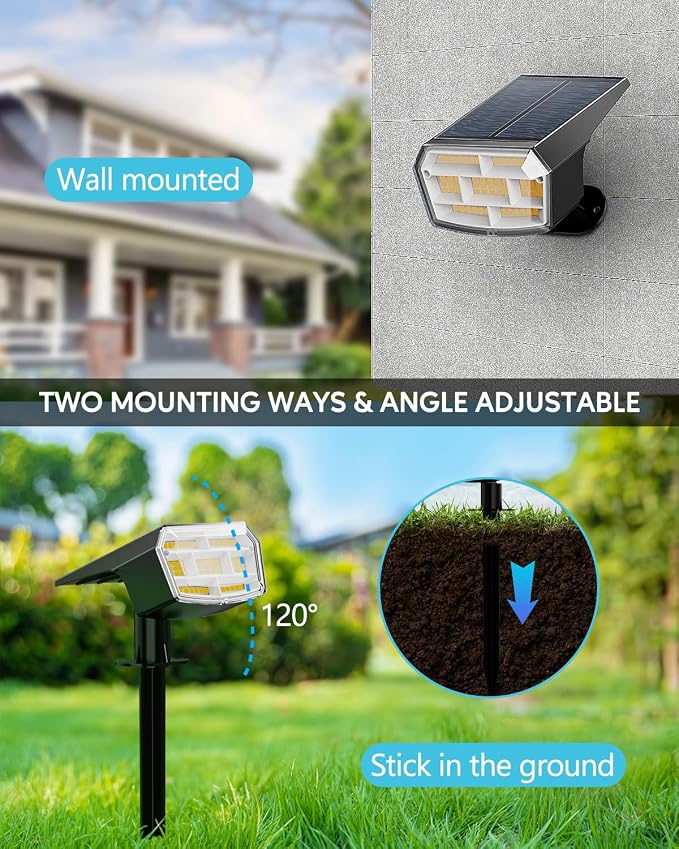 HIBOITEC Solar Spot Lights Outdoor Waterproof 59LED Landscape Lights Solar - Image 3