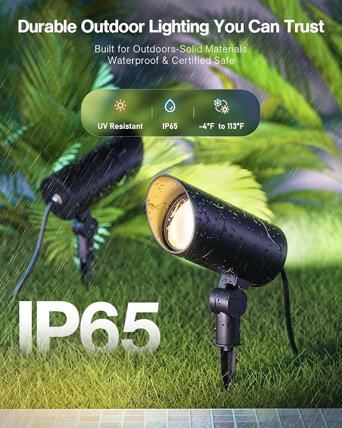 HIBOITEC 1 Pack 30W Outdoor LED Spot Lights 120V Plug in Flag Pole Light 3000LM - Image 4