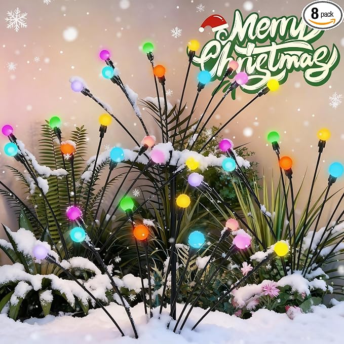 Solar Christmas Decorations, 80 LED Firefly Solar Christmas Lights Outdoor by PATIOPIA