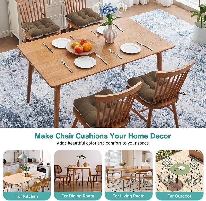 BETU Chair Cushions for Dining Chairs Set of 4, 3.5" Thick Kitchen Table Chair - Image 5