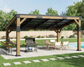 AMERLIFE 10x14 FT Spruce Wood Grill Gazebo, Permanent Galvanized Steel Lean to by AMERLIFE