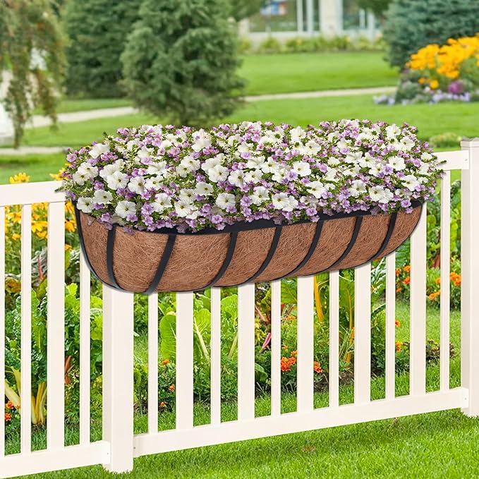 ZeeDix 4 Pack 24 Inch Railing Planter Box, Metal Window Boxes - Image 7
