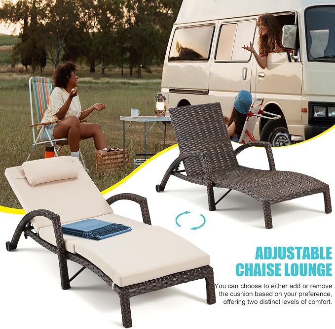 HOMREST Chaise Lounge Chairs Set of 2 - Image 7