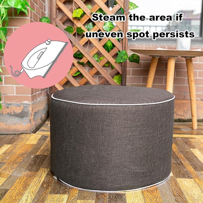Asuprui Outdoor Indoor Foam Stuffed Ottoman Waterproof Round Ottoman Footrest - Image 6