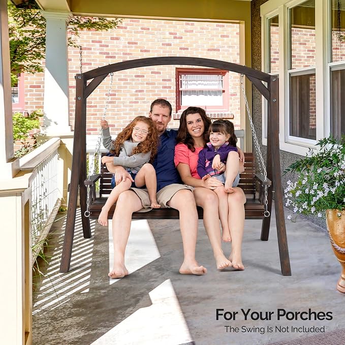 VINGLI 5FT Wooden Swing Frame, 1000LBS Heavy Duty A-Frame Porch Swing Stand - Image 6