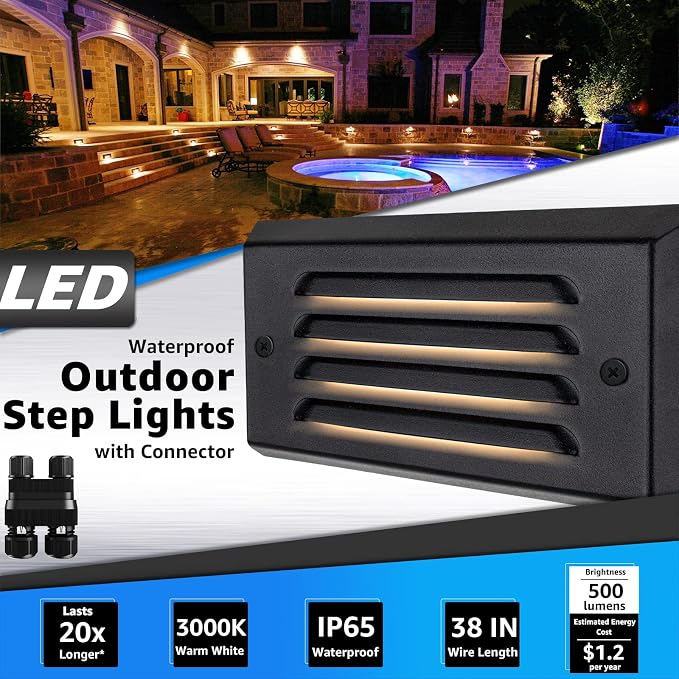 SUNVIE LED Low Voltage Step Lights 3000k Step Light Outdoor 5W Low Voltage Deck - Image 2