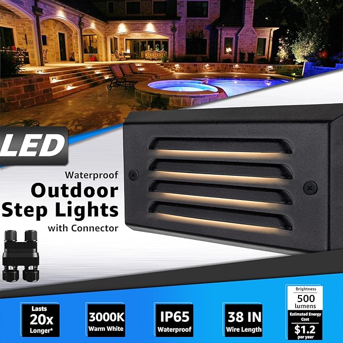SUNVIE Low Voltage Step Lights 5W LED Step Lights Outdoor 3000k Low Voltage - Image 2