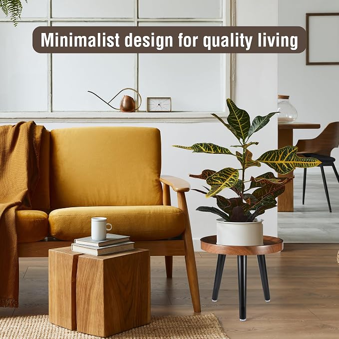 Indoor Plant Stand, Wood Mid Century Plant Table in Walnut Finish, Tall Plant - Image 6