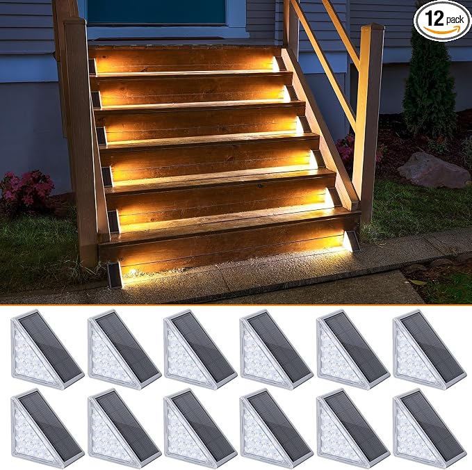 NIORSUN Solar Step Lights 12 Pack by NIORSUN