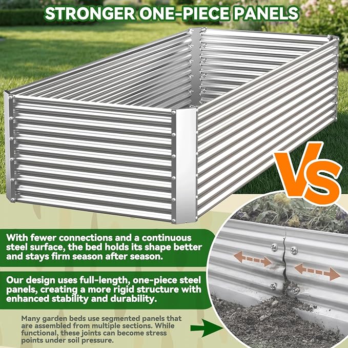 3 Pack Tall 4x2FT Corrugated Galvanized Steel Raised Garden Bed Outdoor - Image 3