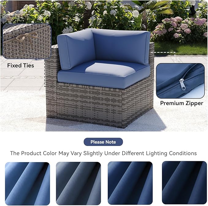 Aoxun 14pcs Patio Cushion Covers Replacement, Waterproof Outdoor Furniture - Image 6