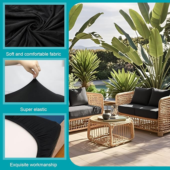 14 Pcs Stretch Patio Cushion Covers, Outdoor Couch Covers Replacement, Outdoor - Image 3
