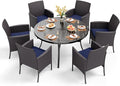 PHI VILLA 7 Pieces Outdoor Round Dining Set by PHIVILLAThepioneerofcomfortablehouseholdsupplies