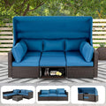 HOMREST 6 Pieces Patio Furniture Sets, Rattan Daybed by HOMREST