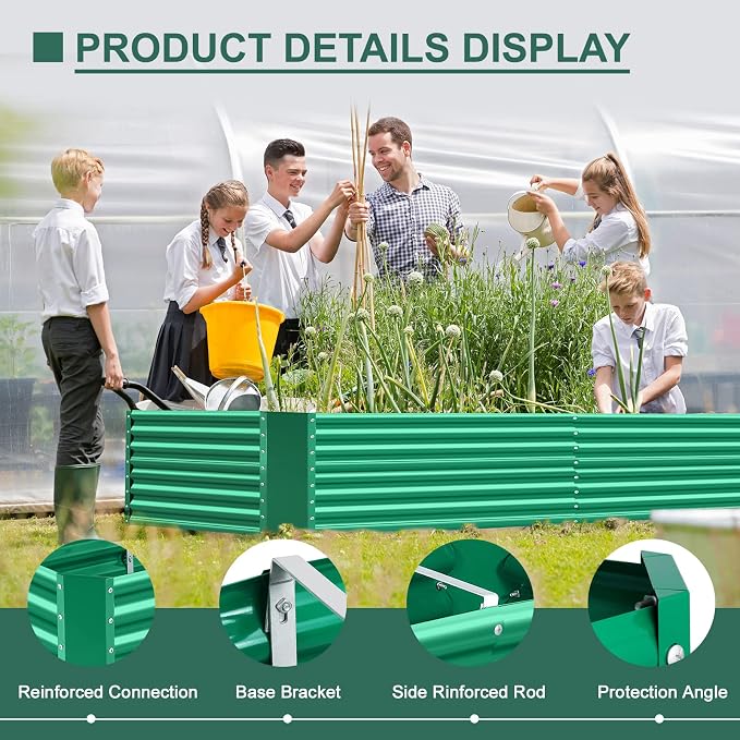 Land Guard 6×3×2 ft Galvanized Metal Raised Garden Bed, 2FT Deep Root Elevated - Image 6