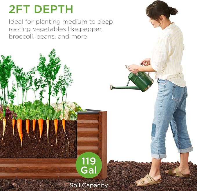 Best Choice Products 4x2x2ft Outdoor Metal Raised Garden Bed, Deep Root Planter - Image 2