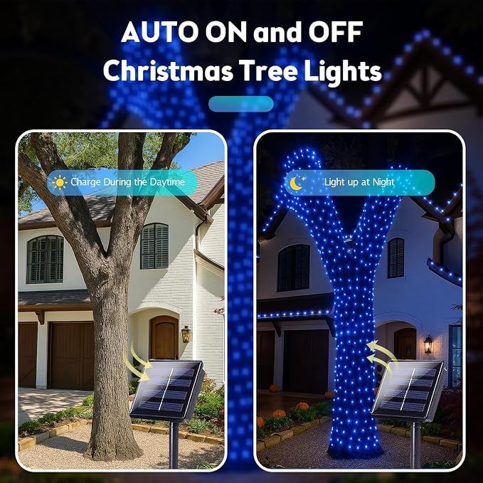 Extra-Long Solar String Lights for Outside, 4 Pack 400LED Solar Fairy Lights - Image 2
