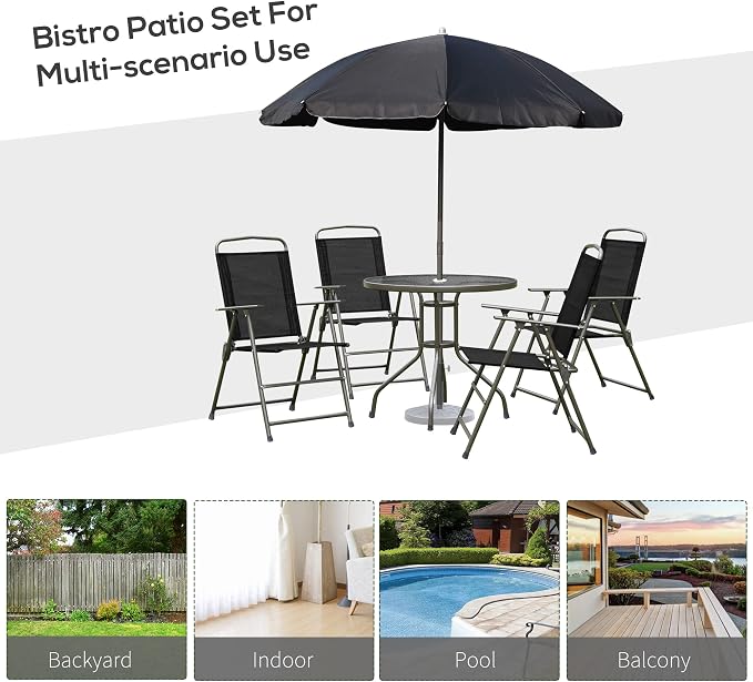 Outsunny 6 Piece Patio Dining Set - Image 5