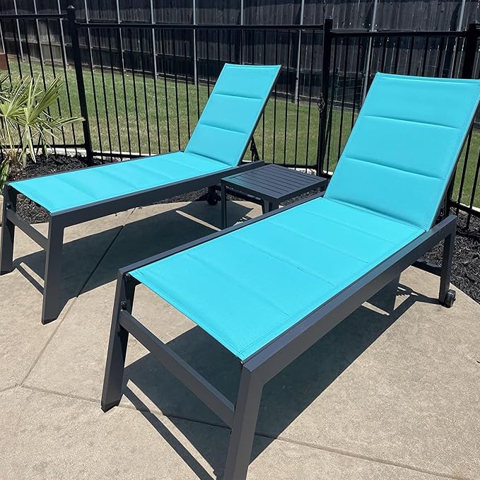 PURPLE LEAF Outdoor Chaise Lounge Set of 2 Aluminum Patio Lounge Chair - Image 3