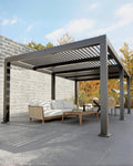 Garveelife All-Aluminum Louvered Pergola 12 ft x 20 ft, Outdoor Pergola by GarveeLife