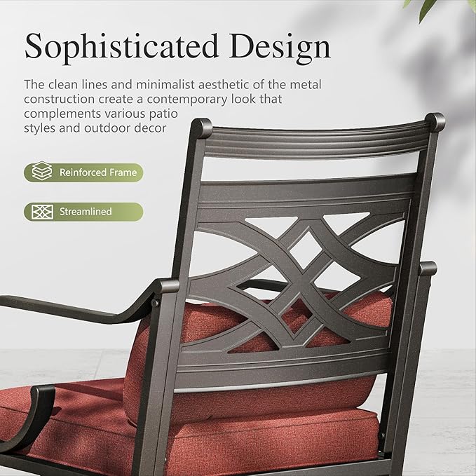 Sophia and William Swivel Outdoor Patio Dining Set - Image 7