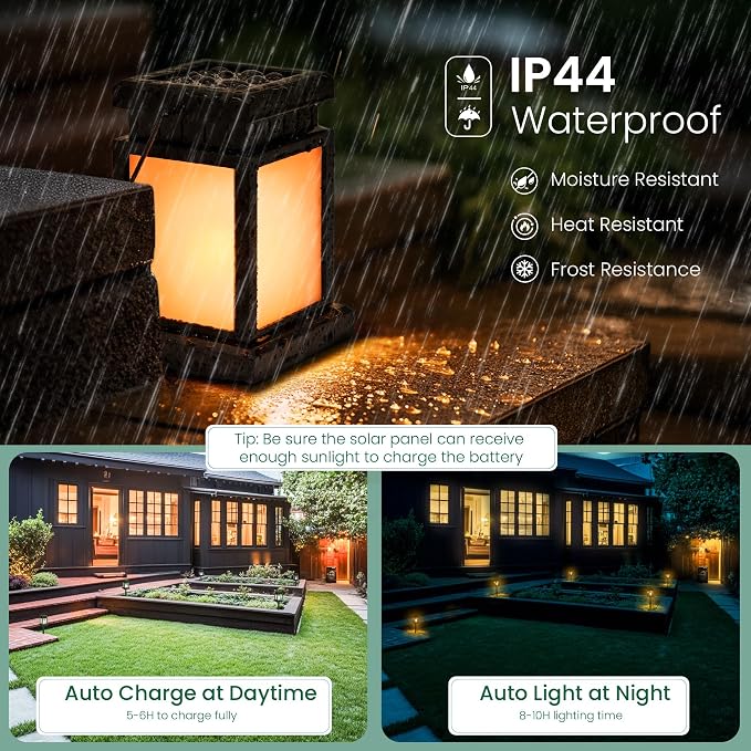 GIGALUMI Solar Lanterns Outdoor Waterproof, 8 Pack Hanging Solar Lanterns - Image 4