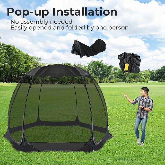 Alvantor® Screen House Gazebo, Pop Up Igloo Screened Canopy Tent - Image 3