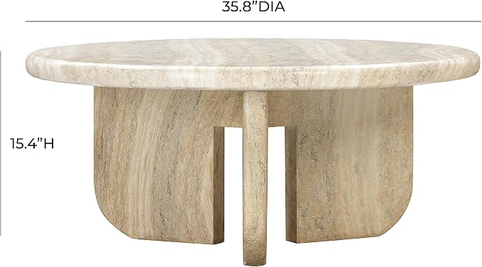 Tov Furniture Patrizia Concrete Round Coffee Table - Image 2