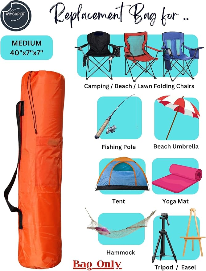 40"x7"x7" Replacement Bag for Folding Camping Chair, Camp Chairs, Yoga Mat - Image 5