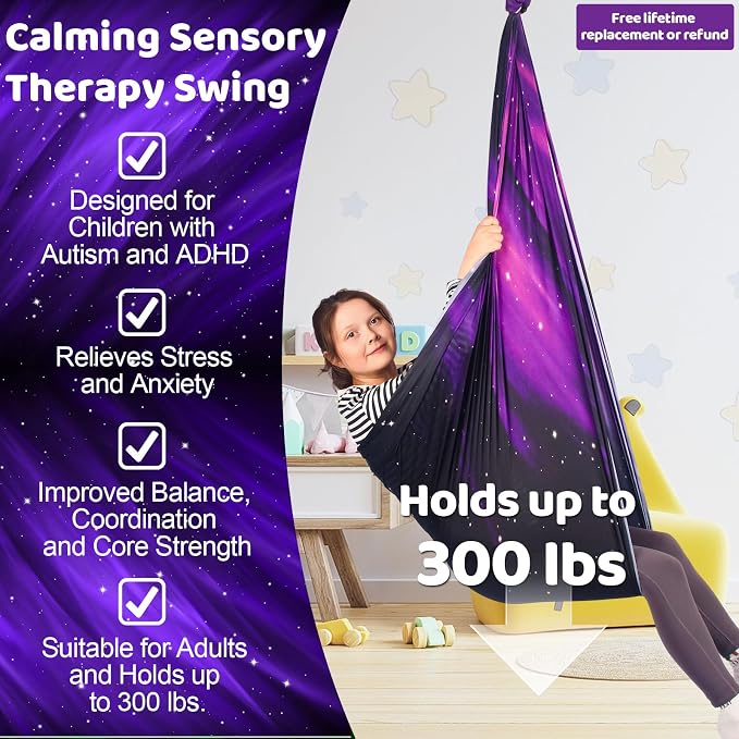 Sensory Swing for Kids Indoor and Outdoor Therapy Cuddle Swing Snuggle Hammock - Image 2