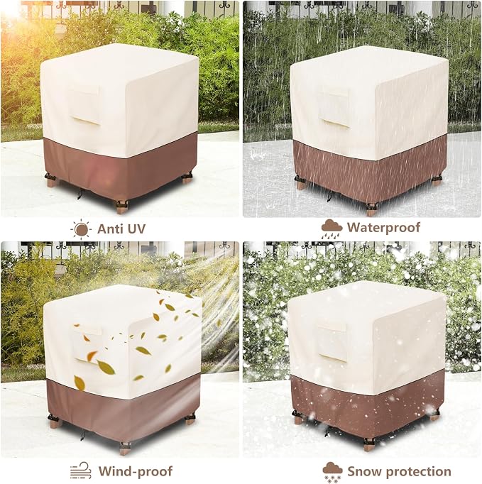 okcool Patio Wicker Side Table Cover, Waterproof Square Patio Small Side Table - Image 6